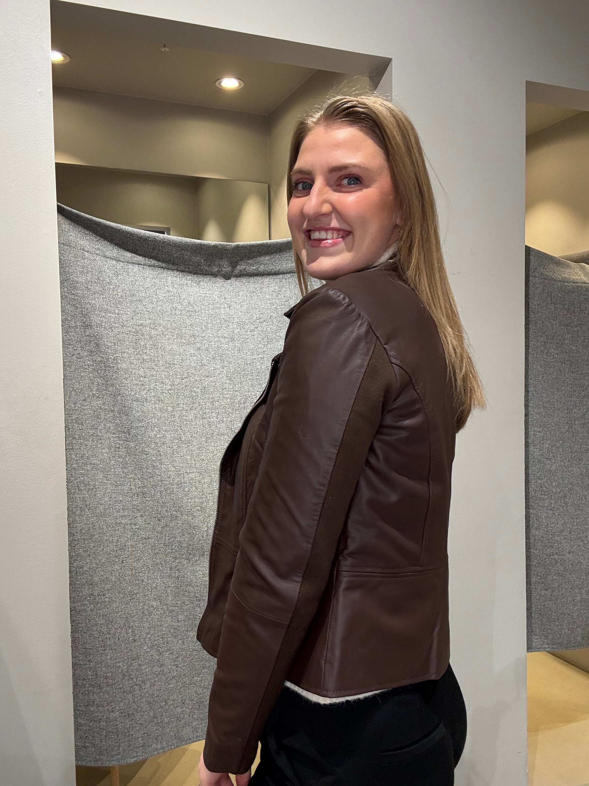 YASSOPHIE leather Jacket - Chicory Coffee